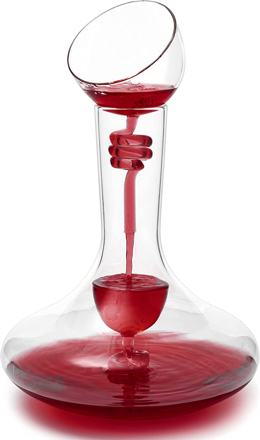 Wine Tower Decanting & Aerator Set by The Wine Savant - 2 Aerating Parts - Upper and Lower Aerators Piece 1500ml - Wine & Whiskey Decanter Set, Carafe, Proven to Enhance & Improves Flavor & Aromas-1