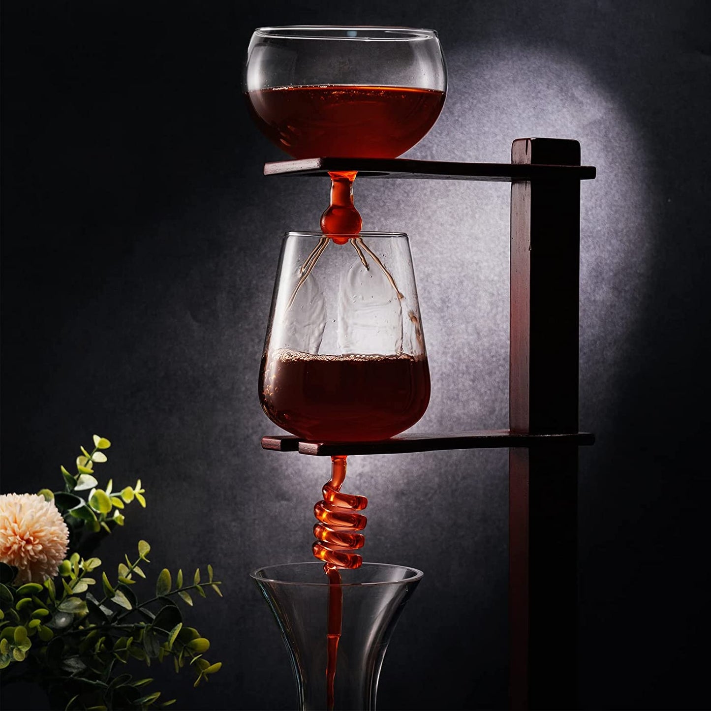 Wine Tower Decanting & Aerator Set by The Wine Savant - 22" H 2250ml - Wine & Whiskey Decanter Set, Carafe, Improves Flavor & Aroma Enhances Bouquet, Wine Gifts, Wine Aerator Pourer Set Wedding Gifts-5