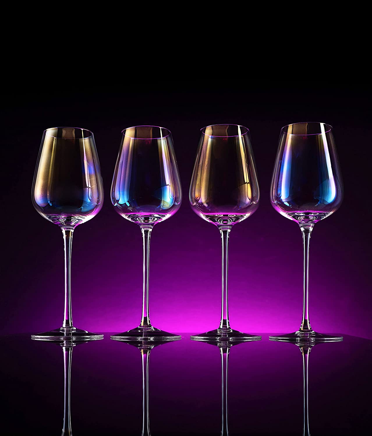 Iridescent Luster Large Radiance Wine Glasses - White Pearl Whimsy and Nostalgia Large Red Wine or White Wine Glass In An Elegant Gift Box-4