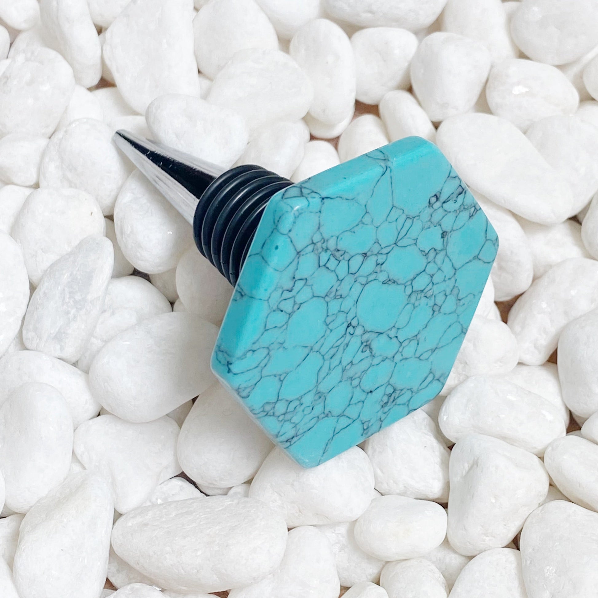 Soho Lounge Hexagon Stone Wine Stopper-6