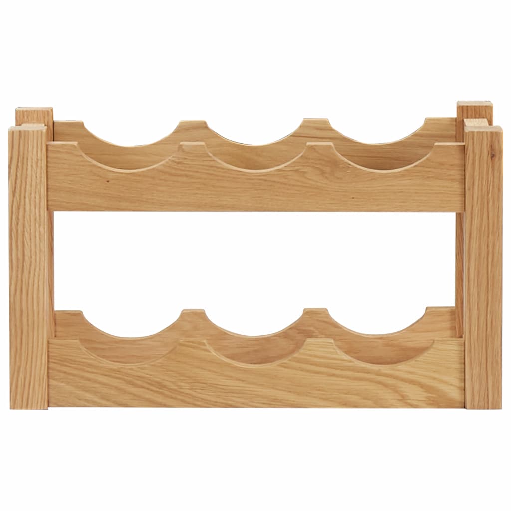 vidaXL Wine Rack for 6/12 Bottles Solid Oak Wood Holder Storage Freestanding-1