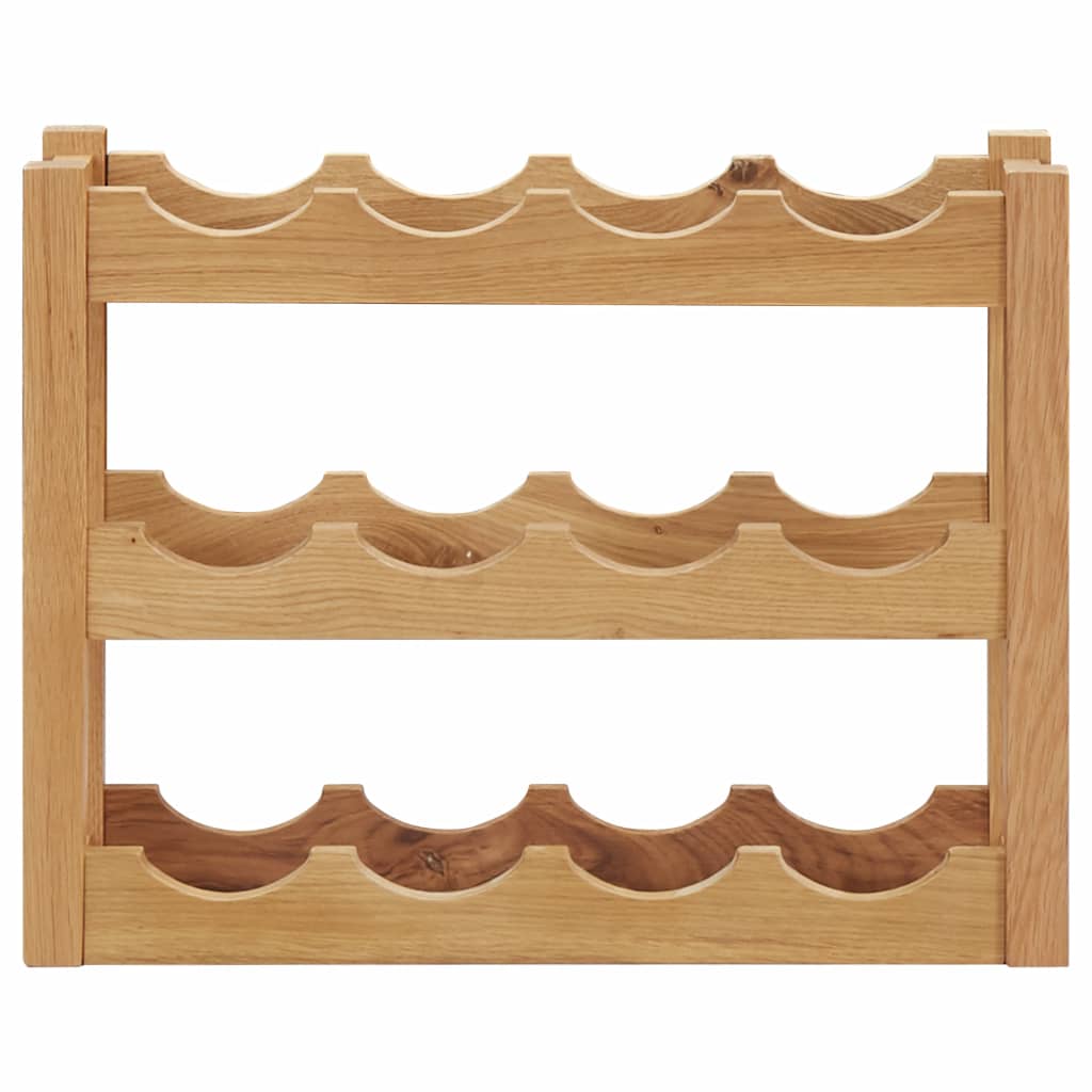 vidaXL Wine Rack for 6/12 Bottles Solid Oak Wood Holder Storage Freestanding-6