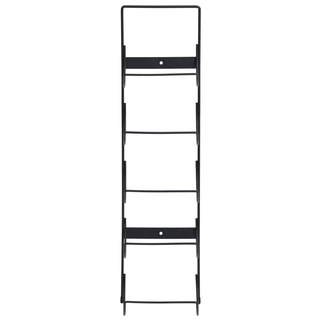 vidaXL Wall Mounted Wine Rack for 5 Bottles Black Iron-1