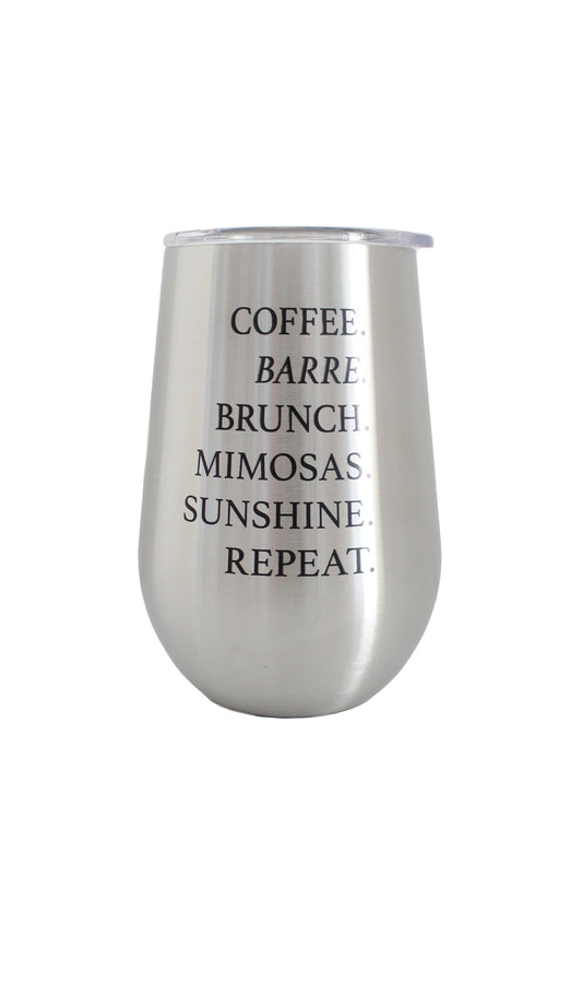 Wine Tumbler | Brushed Silver-0