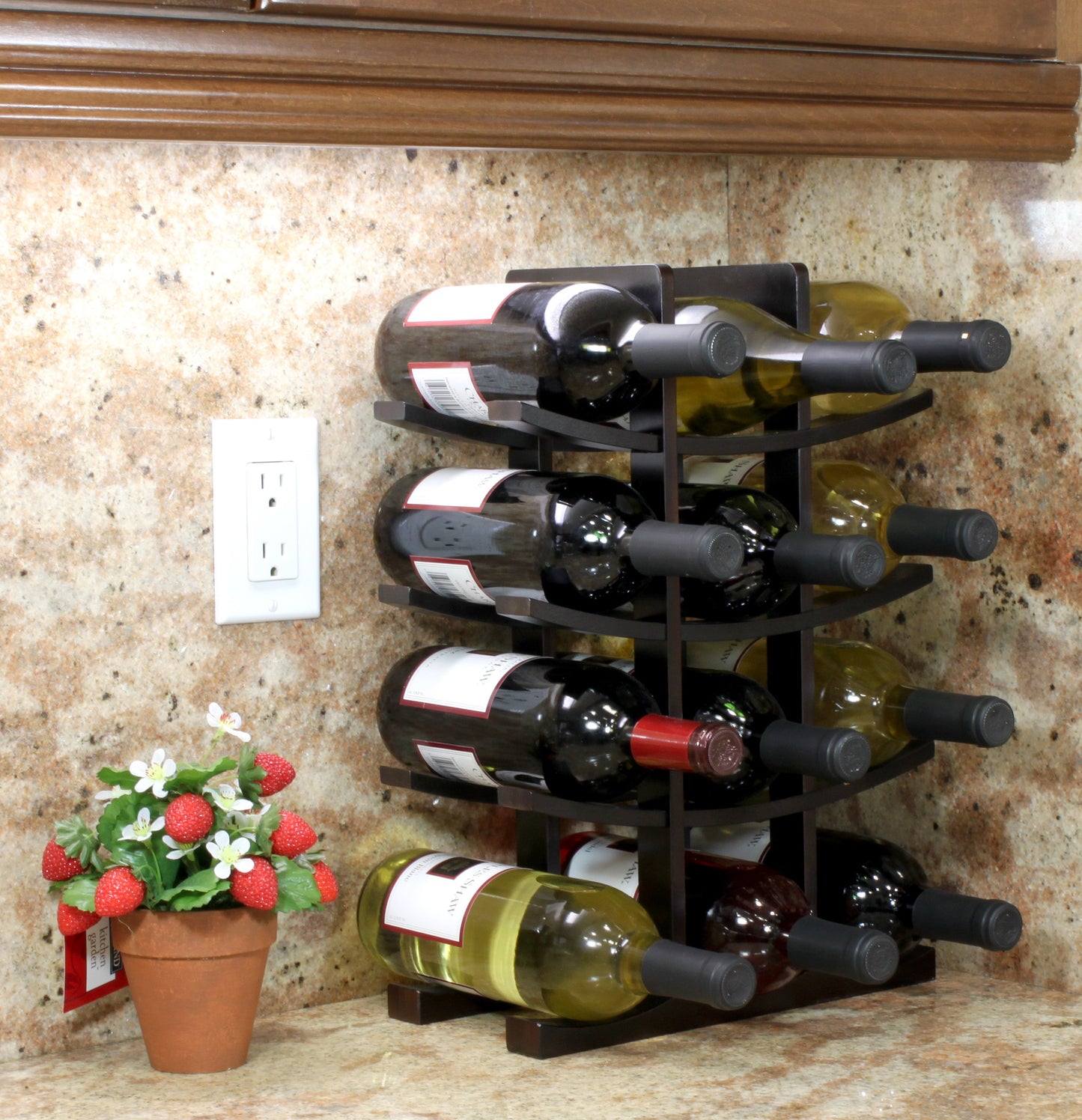 Oceanstar 12-Bottle Dark Espresso Bamboo Wine Rack WR1132-5