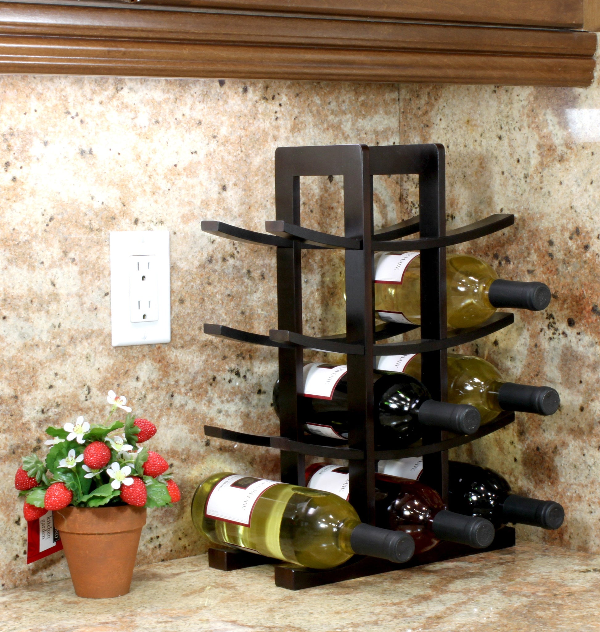 Oceanstar 12-Bottle Dark Espresso Bamboo Wine Rack WR1132-6