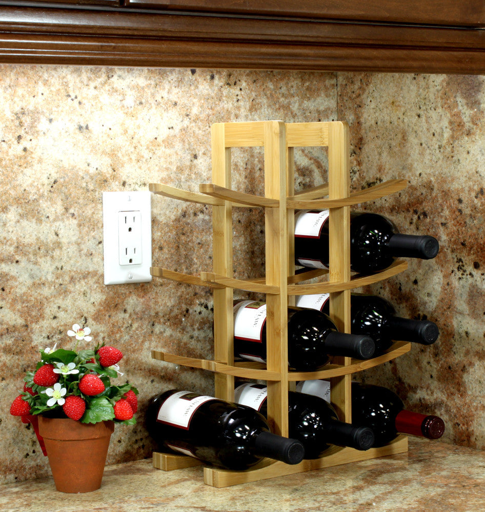 Oceanstar 12-Bottle Natural Bamboo Wine Rack WR1149-7