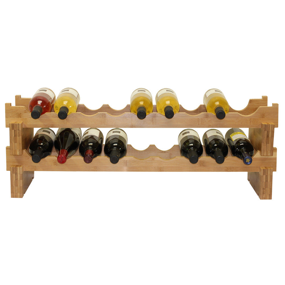 Oceanstar 18-Bottle Stackable Bamboo Wine Rack WR1361-5