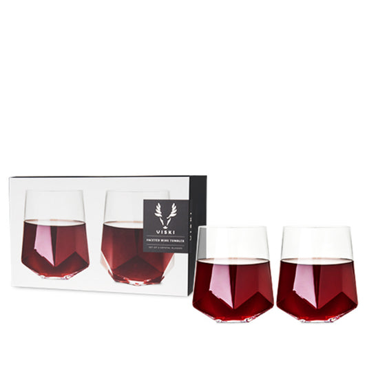 Faceted Crystal Wine Glasses by Viski®-0