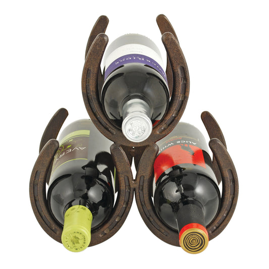 Horseshoe 3 Bottle Metal Wine Rack by Foster & Rye™-0