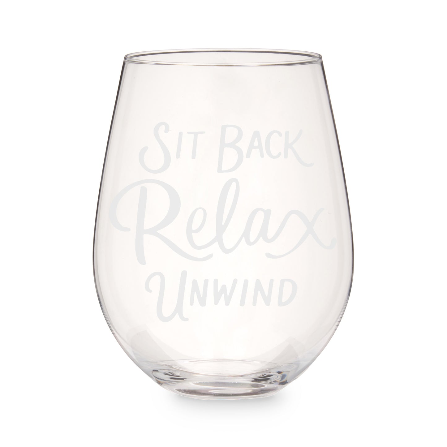 Sit Back and Relax Stemless Wine Glass by Twine®-0