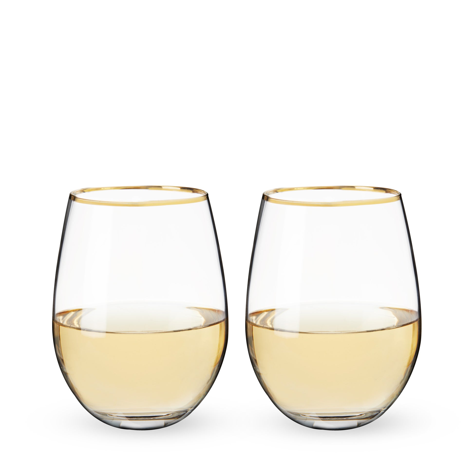 Gilded Stemless Wine Glass Set by Twine-0