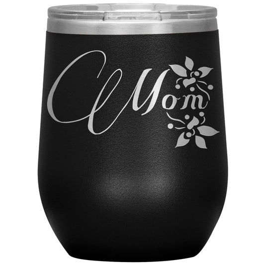 Insulated Wine Tumbler 12oz, Mom Floral Print, T40233-0
