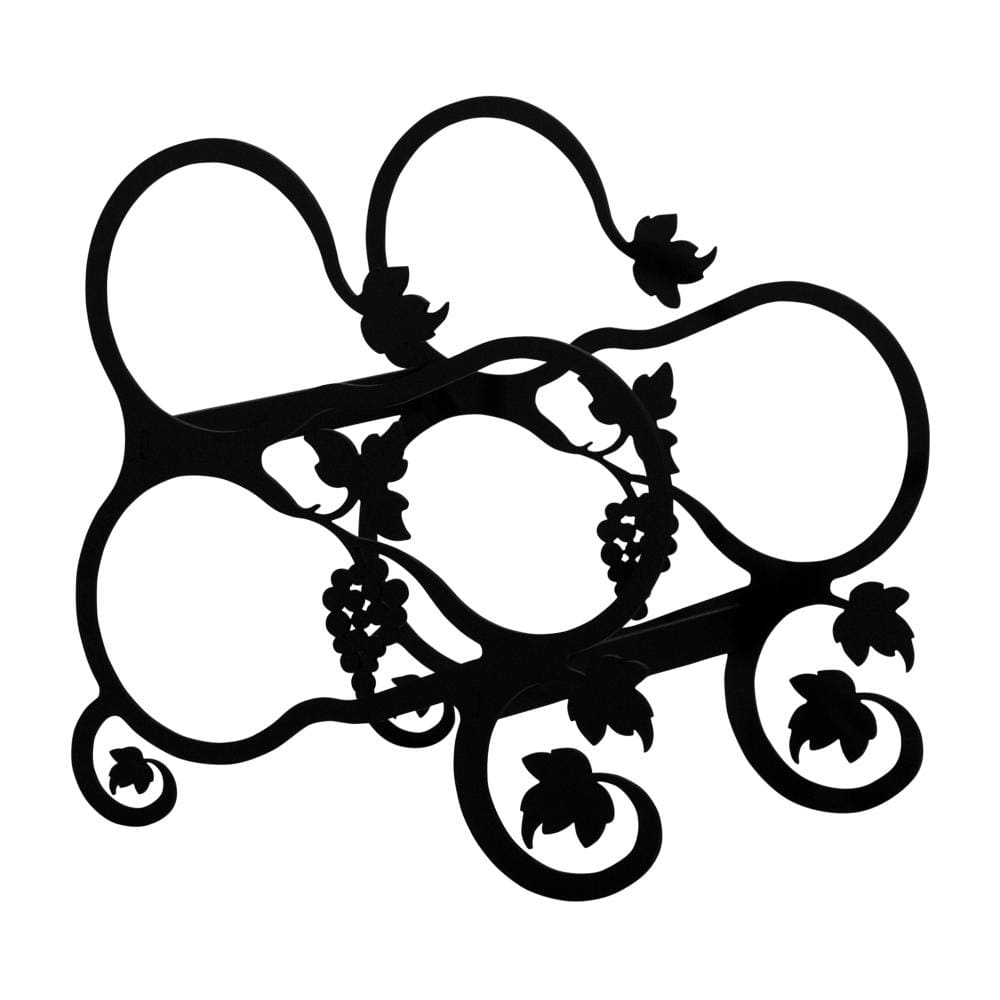 Wrought Iron Grapevine leaf Wine Rack 3 bottle