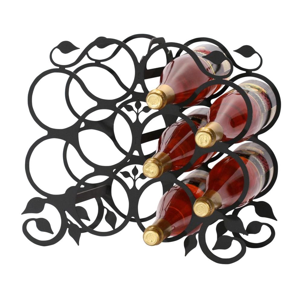 Wrought Iron Leaf Wine Rack 10 bottle