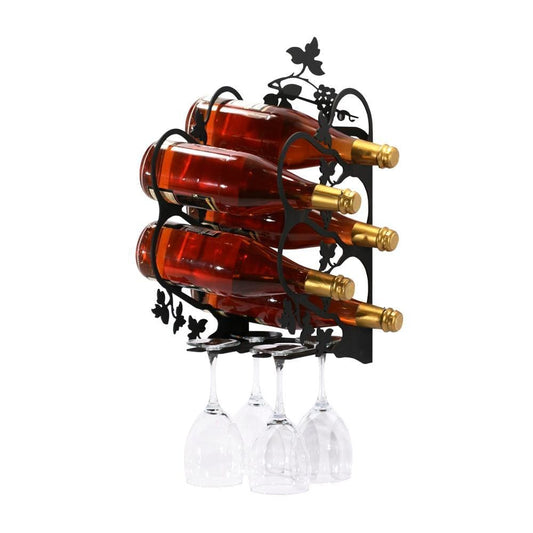 Wrought Iron Wall Mount Grapevine Wine Rack Medium